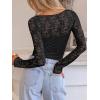 imageANRABESS Womens Long Sleeve Shirts Scoop Neck Lace Going Out Tops Slim Fit Rib Knit Casual Blouses 2025 Fall Fashion OutfitsBlack