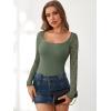 imageANRABESS Womens Long Sleeve Shirts Scoop Neck Lace Going Out Tops Slim Fit Rib Knit Casual Blouses 2025 Fall Fashion OutfitsSage Green