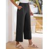 imageANRABESS Womens Pants Wide Leg Elastic Waist Casual Cropped Palazzo Pants 2025 Beach Vacation Summer Trousers with PocketBlack