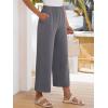 imageANRABESS Womens Pants Wide Leg Elastic Waist Casual Cropped Palazzo Pants 2025 Beach Vacation Summer Trousers with PocketDark Gray