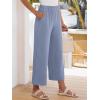 imageANRABESS Womens Pants Wide Leg Elastic Waist Casual Cropped Palazzo Pants 2025 Beach Vacation Summer Trousers with PocketGrey Blue
