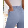 imageANRABESS Womens Pants Wide Leg Elastic Waist Casual Cropped Palazzo Pants 2025 Beach Vacation Summer Trousers with PocketGrey Blue