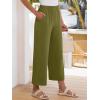 imageANRABESS Womens Pants Wide Leg Elastic Waist Casual Cropped Palazzo Pants 2025 Beach Vacation Summer Trousers with PocketOlive Green