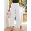 imageANRABESS Womens Pants Wide Leg Elastic Waist Casual Cropped Palazzo Pants 2025 Beach Vacation Summer Trousers with PocketWhite