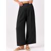 imageANRABESS Womens Pants Wide Leg High Waisted Palazzo Pants Summer Flowy Beach Lounge Casual Trousers with PocketsBlack