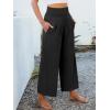 imageANRABESS Womens Pants Wide Leg High Waisted Palazzo Pants Summer Flowy Beach Lounge Casual Trousers with PocketsBlack