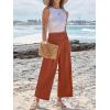 imageANRABESS Womens Pants Wide Leg High Waisted Palazzo Pants Summer Flowy Beach Lounge Casual Trousers with PocketsBrick