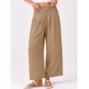 imageANRABESS Womens Pants Wide Leg High Waisted Palazzo Pants Summer Flowy Beach Lounge Casual Trousers with PocketsKhaki
