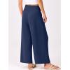 imageANRABESS Womens Pants Wide Leg High Waisted Palazzo Pants Summer Flowy Beach Lounge Casual Trousers with PocketsNavy Blue