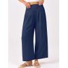 imageANRABESS Womens Pants Wide Leg High Waisted Palazzo Pants Summer Flowy Beach Lounge Casual Trousers with PocketsNavy Blue