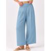 imageANRABESS Womens Pants Wide Leg High Waisted Palazzo Pants Summer Flowy Beach Lounge Casual Trousers with PocketsSky