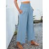 imageANRABESS Womens Pants Wide Leg High Waisted Palazzo Pants Summer Flowy Beach Lounge Casual Trousers with PocketsSky