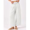 imageANRABESS Womens Pants Wide Leg High Waisted Palazzo Pants Summer Flowy Beach Lounge Casual Trousers with PocketsWhite