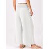 imageANRABESS Womens Pants Wide Leg High Waisted Palazzo Pants Summer Flowy Beach Lounge Casual Trousers with PocketsWhite