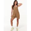 imageANRABESS Womens Rompers Summer Casual Loose Sleeveless Overalls Spaghetti Strap Shorts Jumpsuit 2025 Beach Vacation OutfitsBrown