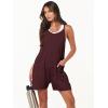 imageANRABESS Womens Rompers Summer Casual Loose Sleeveless Overalls Spaghetti Strap Shorts Jumpsuit 2025 Beach Vacation OutfitsBurgundy