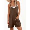 imageANRABESS Womens Rompers Summer Casual Loose Sleeveless Overalls Spaghetti Strap Shorts Jumpsuit 2025 Beach Vacation OutfitsCoffee