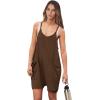 imageANRABESS Womens Rompers Summer Casual Loose Sleeveless Overalls Spaghetti Strap Shorts Jumpsuit 2025 Beach Vacation OutfitsCoffee