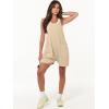 imageANRABESS Womens Rompers Summer Casual Loose Sleeveless Overalls Spaghetti Strap Shorts Jumpsuit 2025 Beach Vacation OutfitsKhaki
