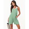 imageANRABESS Womens Rompers Summer Casual Loose Sleeveless Overalls Spaghetti Strap Shorts Jumpsuit 2025 Beach Vacation OutfitsLight Green