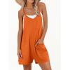 imageANRABESS Womens Rompers Summer Casual Loose Sleeveless Overalls Spaghetti Strap Shorts Jumpsuit 2025 Beach Vacation OutfitsOrange