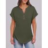 imageANRABESS Womens Short Sleeve Henley Tops V Neck Dressy Casual Blouses Summer Trendy Tee Shirts 2025 Vacation Fashion ClothesArmy Green