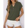 imageANRABESS Womens Short Sleeve Henley Tops V Neck Dressy Casual Blouses Summer Trendy Tee Shirts 2025 Vacation Fashion ClothesArmy Green