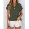 imageANRABESS Womens Short Sleeve Henley Tops V Neck Dressy Casual Blouses Summer Trendy Tee Shirts 2025 Vacation Fashion ClothesArmy Green