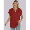 imageANRABESS Womens Short Sleeve Henley Tops V Neck Dressy Casual Blouses Summer Trendy Tee Shirts 2025 Vacation Fashion ClothesBrick Red
