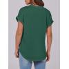 imageANRABESS Womens Short Sleeve Henley Tops V Neck Dressy Casual Blouses Summer Trendy Tee Shirts 2025 Vacation Fashion ClothesDark Green