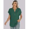 imageANRABESS Womens Short Sleeve Henley Tops V Neck Dressy Casual Blouses Summer Trendy Tee Shirts 2025 Vacation Fashion ClothesDark Green