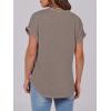 imageANRABESS Womens Short Sleeve Henley Tops V Neck Dressy Casual Blouses Summer Trendy Tee Shirts 2025 Vacation Fashion ClothesGrey Brown