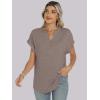 imageANRABESS Womens Short Sleeve Henley Tops V Neck Dressy Casual Blouses Summer Trendy Tee Shirts 2025 Vacation Fashion ClothesGrey Brown