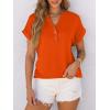 imageANRABESS Womens Short Sleeve Henley Tops V Neck Dressy Casual Blouses Summer Trendy Tee Shirts 2025 Vacation Fashion ClothesOrange