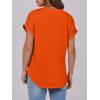 imageANRABESS Womens Short Sleeve Henley Tops V Neck Dressy Casual Blouses Summer Trendy Tee Shirts 2025 Vacation Fashion ClothesOrange