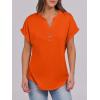 imageANRABESS Womens Short Sleeve Henley Tops V Neck Dressy Casual Blouses Summer Trendy Tee Shirts 2025 Vacation Fashion ClothesOrange