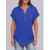 imageANRABESS Womens Short Sleeve Henley Tops V Neck Dressy Casual Blouses Summer Trendy Tee Shirts 2025 Vacation Fashion ClothesRoyal Blue
