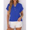 imageANRABESS Womens Short Sleeve Henley Tops V Neck Dressy Casual Blouses Summer Trendy Tee Shirts 2025 Vacation Fashion ClothesRoyal Blue