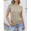 imageANRABESS Womens Short Sleeve Sweaters Wool Blend Crew Neck Sweater Shirts Business Casual Work Tops 2025 Summer OutfitsAlmond