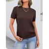 imageANRABESS Womens Short Sleeve Sweaters Wool Blend Crew Neck Sweater Shirts Business Casual Work Tops 2025 Summer OutfitsDeep Brown