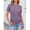 imageANRABESS Womens Short Sleeve Sweaters Wool Blend Crew Neck Sweater Shirts Business Casual Work Tops 2025 Summer OutfitsGrey Purple