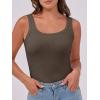 imageANRABESS Womens Sleeveless Scoop Neck Tank Top Ribbed Fitted Summer Basic Slim Cute Tops 2025Brown