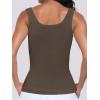 imageANRABESS Womens Sleeveless Scoop Neck Tank Top Ribbed Fitted Summer Basic Slim Cute Tops 2025Brown