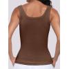 imageANRABESS Womens Sleeveless Scoop Neck Tank Top Ribbed Fitted Summer Basic Slim Cute Tops 2025Coffee Brown