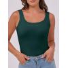 imageANRABESS Womens Sleeveless Scoop Neck Tank Top Ribbed Fitted Summer Basic Slim Cute Tops 2025Forest Green