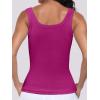 imageANRABESS Womens Sleeveless Scoop Neck Tank Top Ribbed Fitted Summer Basic Slim Cute Tops 2025Hot Pink