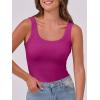 imageANRABESS Womens Sleeveless Scoop Neck Tank Top Ribbed Fitted Summer Basic Slim Cute Tops 2025Hot Pink