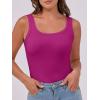 imageANRABESS Womens Sleeveless Scoop Neck Tank Top Ribbed Fitted Summer Basic Slim Cute Tops 2025Hot Pink