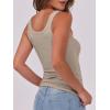 imageANRABESS Womens Sleeveless Scoop Neck Tank Top Ribbed Fitted Summer Basic Slim Cute Tops 2025Khaki