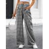 imageANRABESS Womens Striped Gingham Pants 2025 Pajama Drawstring Wide Leg Lounge Plaid Pants Cute Casual Trousers with PocketsBlack White Plaid